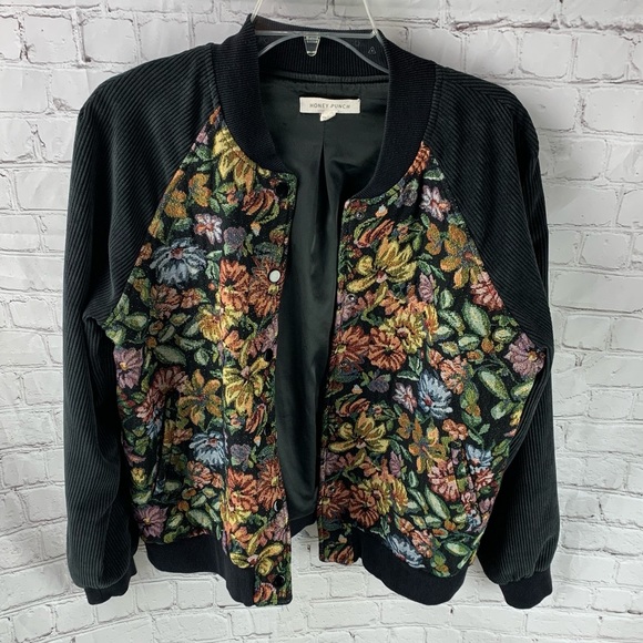 Honey Punch Tapestry Floral Bomber Jacket - Picture 2 of 4